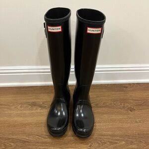 Hunter Classic Women’s Tall Black Waterproof Rain Boots Size 8